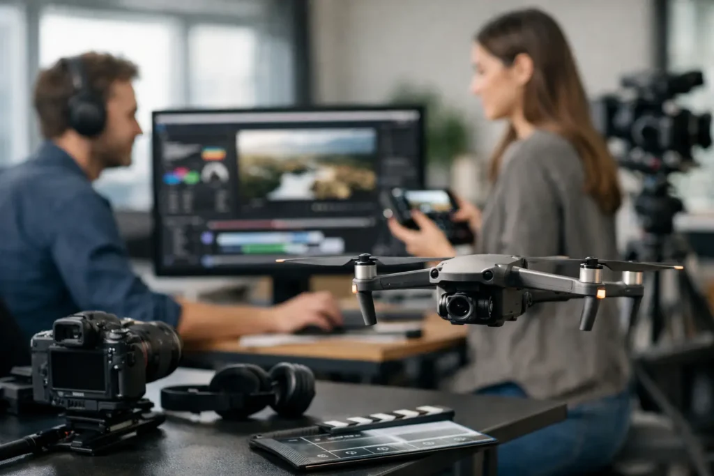 Drone em vídeos corporativos: quando vale