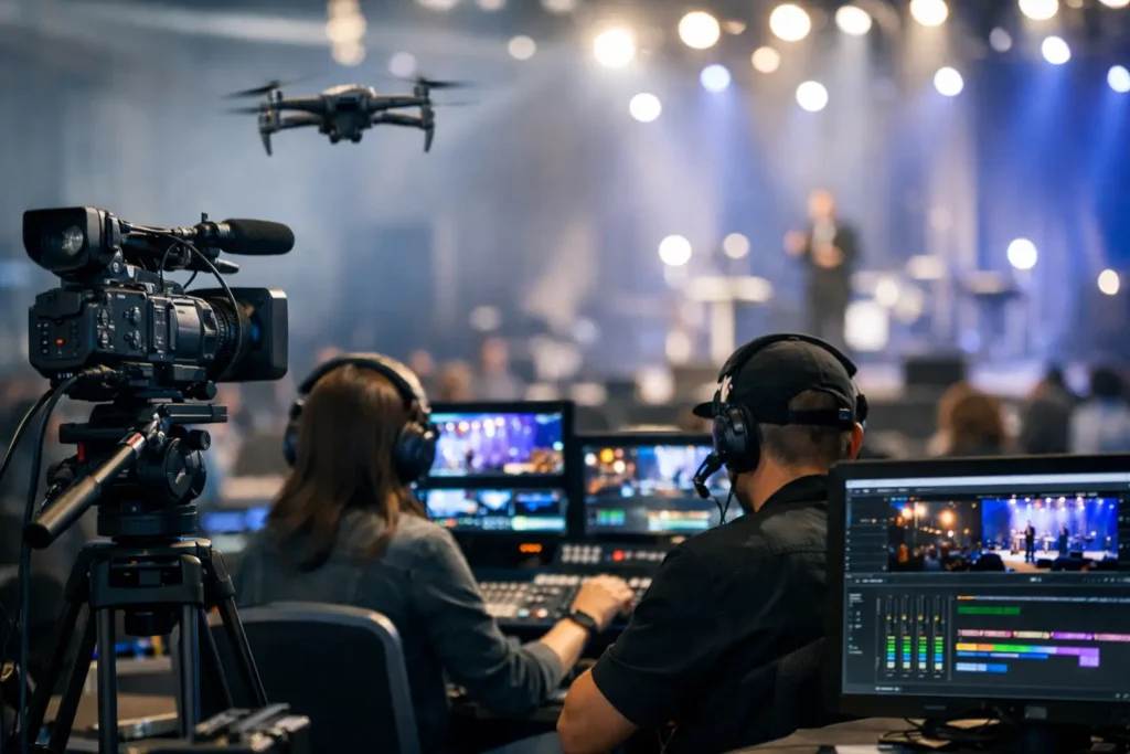 Transmissão ao vivo de evento sem improviso
