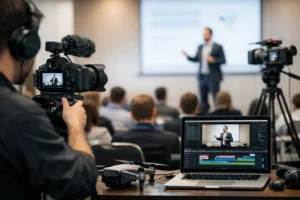 Cobertura audiovisual de palestras bem feita