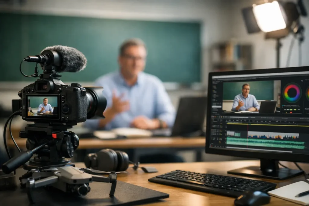 Gravação de aulas para universidades com estratégia