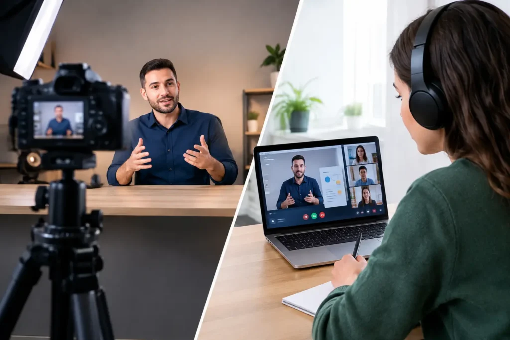 Videoaula gravada ou interativa: qual funciona?